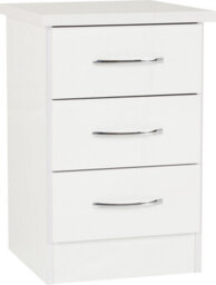 Seconique Nevada 2 Door 1 Drawer Wardrobe Bedroom Set White Gloss 2 Man Del - thumbnail 5