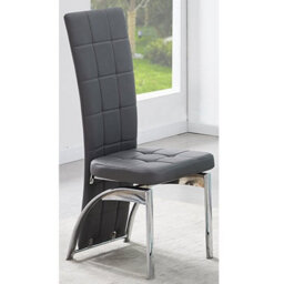 Furniture In Fashion Jet Small Black Glass Dining Table With 4 Ravenna Grey Chairs - thumbnail 4