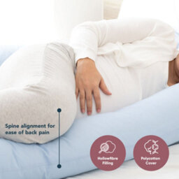 Big C U Shaped Maternity Pregnancy Full Body Support Pillow With Blue Cover - thumbnail 4