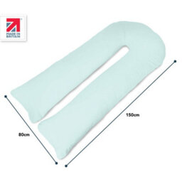Big C U Shaped Maternity Pregnancy Full Body Support Pillow With Blue Cover - thumbnail 2