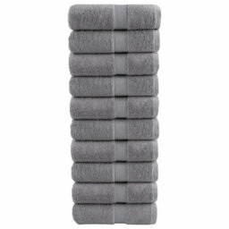 Berkfield Premium Guest Towels Solund 10Pcs Grey 30X50Cm 600Gsm - thumbnail 1