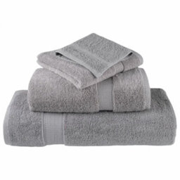 Berkfield Premium Guest Towels Solund 10Pcs Grey 30X50Cm 600Gsm - thumbnail 4