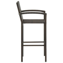 Berkfield 5 Piece Outdoor Bar Set With Armrest Poly Rattan Brown - thumbnail 6