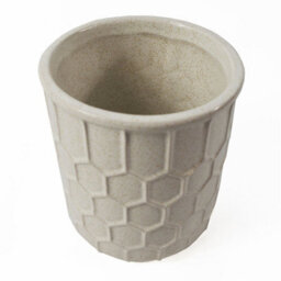 Leaf 16Cm White Honeycomb Ceramic Planter - thumbnail 4