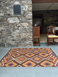 Second Nature Online Alwar Geometric Kilim Rug In Brown Red Orange Design / 120 Cm X 180 Cm - thumbnail 3