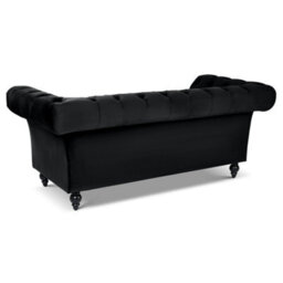 Bravich Cambridge Chesterfield 3 Seater Sofa - Velvet Black - thumbnail 3