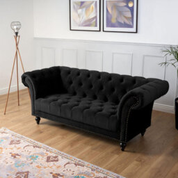 Bravich Cambridge Chesterfield 3 Seater Sofa - Velvet Black - thumbnail 5