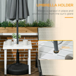 Outsunny Garden Side Table Coffee Table With Umbrella Hole For Patio Balcony - thumbnail 4