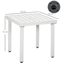 Outsunny Garden Side Table Coffee Table With Umbrella Hole For Patio Balcony - thumbnail 3