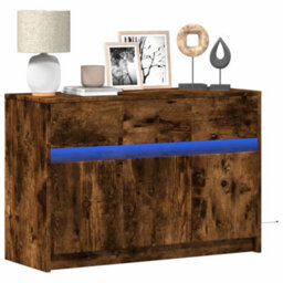 Berkfield Tv Cabinet With Led Smoked Oak 91X34X61 Cm Engineered Wood - thumbnail 1