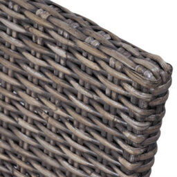 Berkfield Dining Chairs 2 Pcs Brown Kubu Rattan And Mango Wood - thumbnail 6