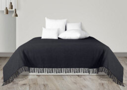 Ehc Waffle Cotton Woven King Size Sofa Throw 3 Seater Sofa/ Chair/ Double Bed, 225 X 250 Cm, Dark Grey - thumbnail 2