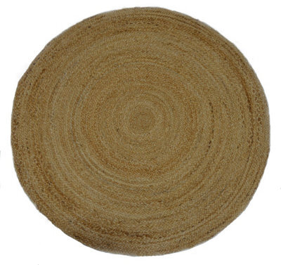Furniturebox Uk Amir Natural Jute Round Rug 90Cm - image 1