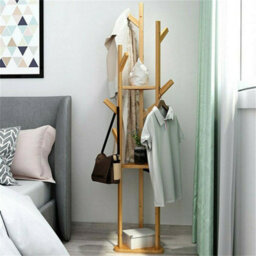 Fativo  Free Standing Coat Rack Hall Stand Shoe Bench Garment Storage Shelves Entryway 166Cm H - thumbnail 9