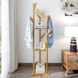 Fativo  Free Standing Coat Rack Hall Stand Shoe Bench Garment Storage Shelves Entryway 166Cm H - thumbnail 6