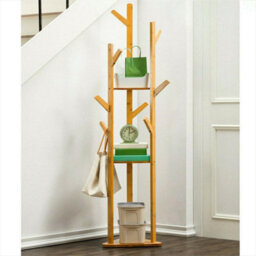 Fativo  Free Standing Coat Rack Hall Stand Shoe Bench Garment Storage Shelves Entryway 166Cm H - thumbnail 3