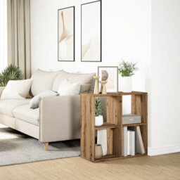 Berkfield Room Divider Bookcase Artisan Oak 69.5X29X69.5 Cm Engineered Wood - thumbnail 4