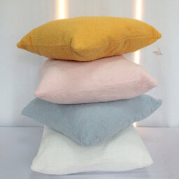 Urban Textures Pack Of 2 Teddy Cushion Covers Square Faux Fur Fleece Pillow Case Cover - 18 X 18 Inches Mustard - thumbnail 2