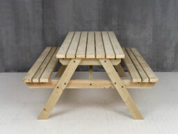 Arbor Garden Solutions Fortem Pub Style Picnic Table Benches Set (7Ft, Natural Finish) - thumbnail 2