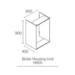 Wtc Kitchen Boiler Housing Unit Cabinet 900mm High 600mm Wide 450mm Deep White - thumbnail 2