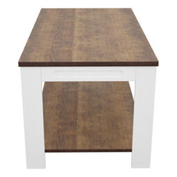 Avf 90Cm X 50Cm Whitesands Coffee Table - Satin White & Wood - thumbnail 3