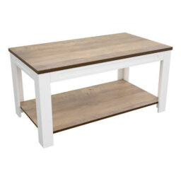 Avf 90Cm X 50Cm Whitesands Coffee Table - Satin White & Wood - thumbnail 1