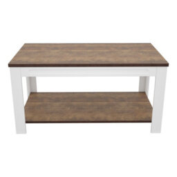 Avf 90Cm X 50Cm Whitesands Coffee Table - Satin White & Wood - thumbnail 4