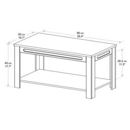 Avf 90Cm X 50Cm Whitesands Coffee Table - Satin White & Wood - thumbnail 5