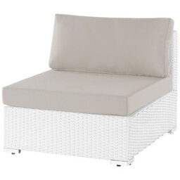 Beliani Sano 4 Seater Garden Corner Sofa With Table Left Hand White Pe Rattan Modular - thumbnail 8