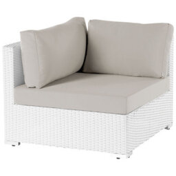 Beliani Sano 4 Seater Garden Corner Sofa With Table Left Hand White Pe Rattan Modular - thumbnail 7