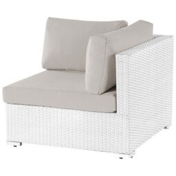 Beliani Sano 4 Seater Garden Corner Sofa With Table Left Hand White Pe Rattan Modular - thumbnail 6