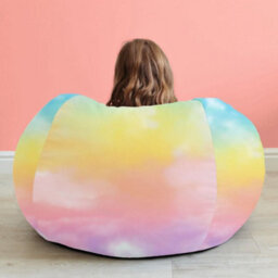 rucomfy Beanbags Rucomfy Indoor Tie Dye Pattern Kids Classic Bean Bag - Multi Colour Soft Comfortable Chair - thumbnail 1