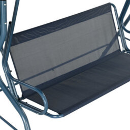 Outsunny 3-Person Garden Swing Chair W/ Adjustable Canopy, Blue Stripes - thumbnail 8