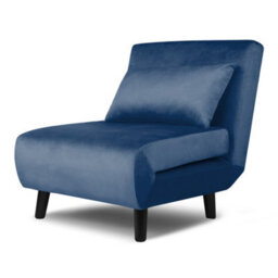 Aurora 1 Seat Sofa Bed Blue Velvet - thumbnail 4