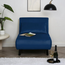 Aurora 1 Seat Sofa Bed Blue Velvet - thumbnail 3