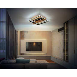 Luminosa Lighting Luminosa Deloris Square Semi Flush Ceiling Light Matt Black Led 2700/6500K - thumbnail 2