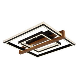 Luminosa Lighting Luminosa Deloris Square Semi Flush Ceiling Light Matt Black Led 2700/6500K