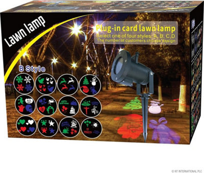 Plug In Card Lawn Lamp Decorations Home Garden Occasions Xmas Spike Light