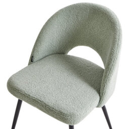Beliani Set Of 2 Dining Chairs Onaga Boucle Light Green - thumbnail 8
