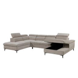 More4Homes Leon Fabric Pull Out Corner Sofa Bed Beige - thumbnail 4