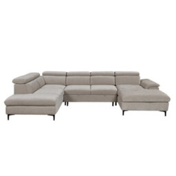 More4Homes Leon Fabric Pull Out Corner Sofa Bed Beige - thumbnail 5