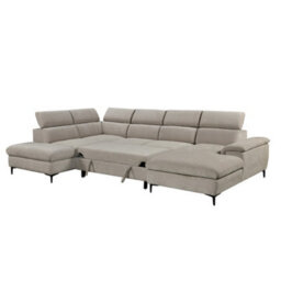 More4Homes Leon Fabric Pull Out Corner Sofa Bed Beige - thumbnail 3