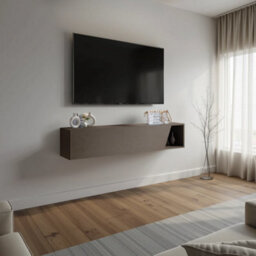 FurniComp LTD Furnicomp Combo 138Cm Floating Wall Hung Tv Unit With Shaped Door - Bronze Com-26-07