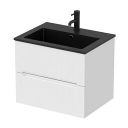 Affine 600mm Bathroom Cloakroom Vanity Unit Basin Wall Hung Furniture Soft Close White - thumbnail 4