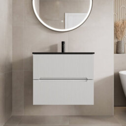 Affine 600mm Bathroom Cloakroom Vanity Unit Basin Wall Hung Furniture Soft Close White - thumbnail 1