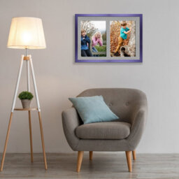 AK Frames 20X14 Purple Sleek Multi Photo Frame With Silver Mount - Holds 2 Apertures (2X) A4 Photos - thumbnail 3