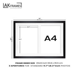 AK Frames 20X14 Purple Sleek Multi Photo Frame With Silver Mount - Holds 2 Apertures (2X) A4 Photos - thumbnail 4