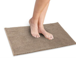 Super Soft Chloe Microfiber Fast Dry Bath Mat Bathroom Shower Machine Washable 50 X 80Cm Walnut - thumbnail 2