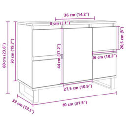 Berkfield Bathroom Cabinet Sonoma Oak 80X33X60 Cm Engineered Wood - thumbnail 9