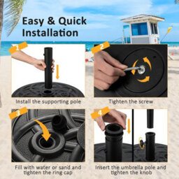 Costway 56Cm Patio Fillable Umbrella Base Stand Water/sand Fit Pole 38 & 48 mm - thumbnail 8